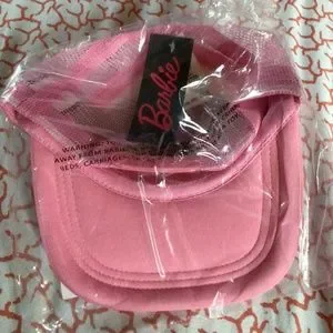 Barbie Pink Adjustable Foam Trucker Hat Brand New Barbie Trucker Hat Pink One Size Snapback Cap Foam Front  main image 3
